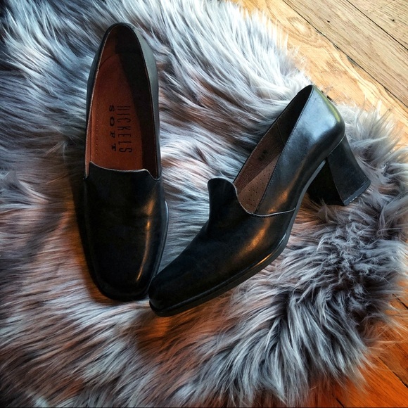 Nickels Shoes - Nickels | Classy Black Leather Heeled Loafer